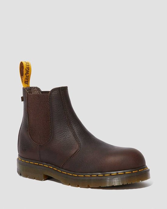 Bark Industrial Bear Men's Dr Martens Fellside Chelsea Work Ankle Boots | 079581-TBW