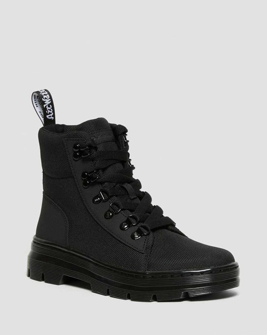 Black Ajax Women's Dr Martens Combs Poly Lace Up Boots | 307268-HNE