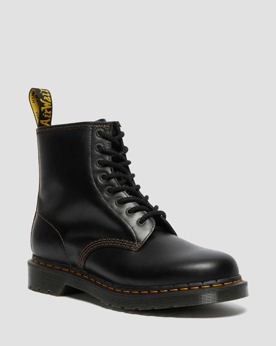 Black Brown Men's Dr Martens 1460 Abruzzo Leather Ankle Boots | 038597-GVI