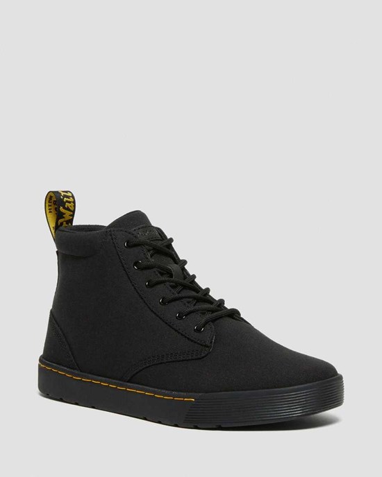 Black Canvas Men's Dr Martens Cairo Canvas Boots | 531807-EOQ