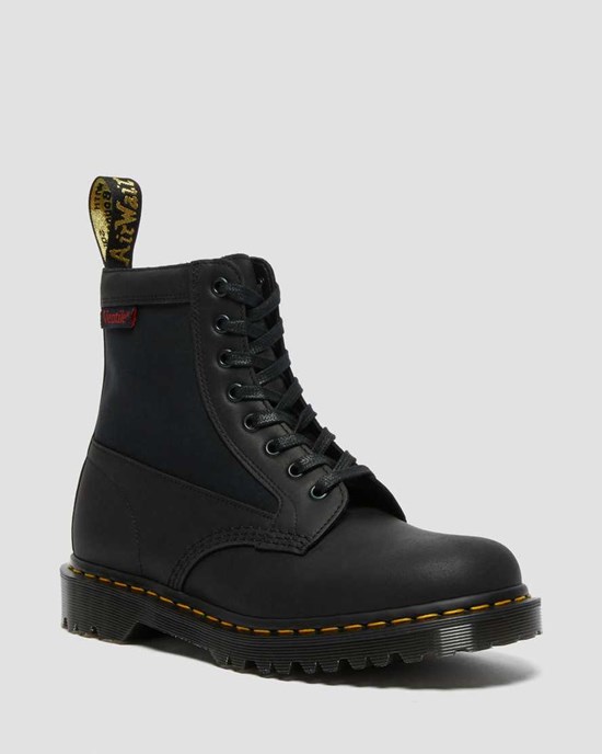 Black Dockyard Men's Dr Martens 1460 Panel Made in England Leather Ankle Boots | 284097-IND