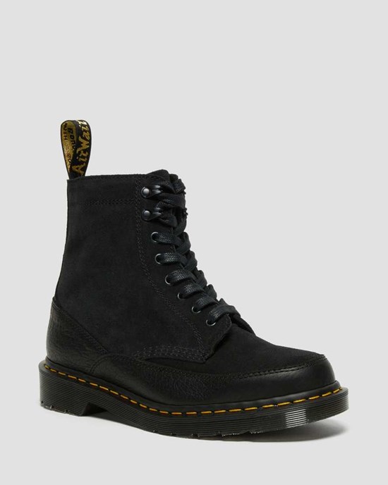 Black Durango Men's Dr Martens 1460 Guard Made in England Leather Lace Up Boots | 572893-VIC