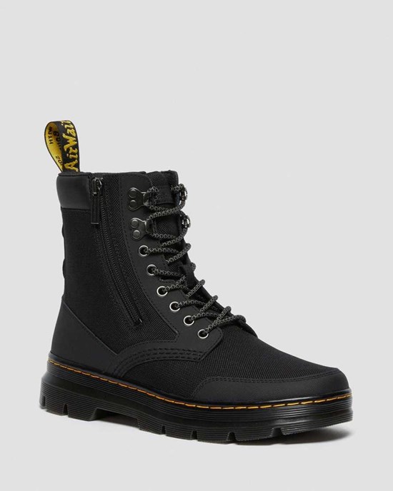 Black Men's Dr Martens Combs Zip Ankle Boots | 097826-MFL