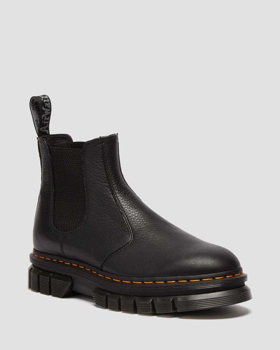 Black Men's Dr Martens Rikard Lunar Leather Ankle Boots | 018693-EQT