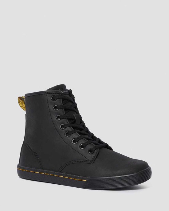 Black Mohawk Non Woven Synthetic Women's Dr Martens Sheridan Matte Lace Up Boots | 506241-YZC