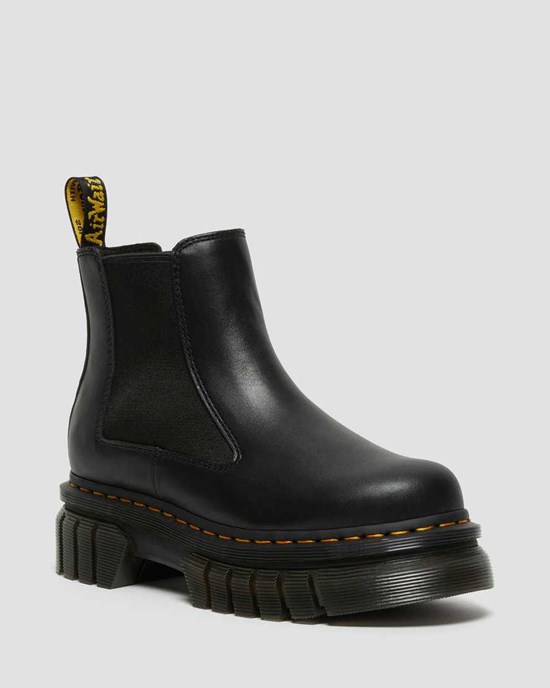 Black Nappa Lux Men's Dr Martens Audrick Nappa Leather Platform Ankle Boots | 125679-JYT