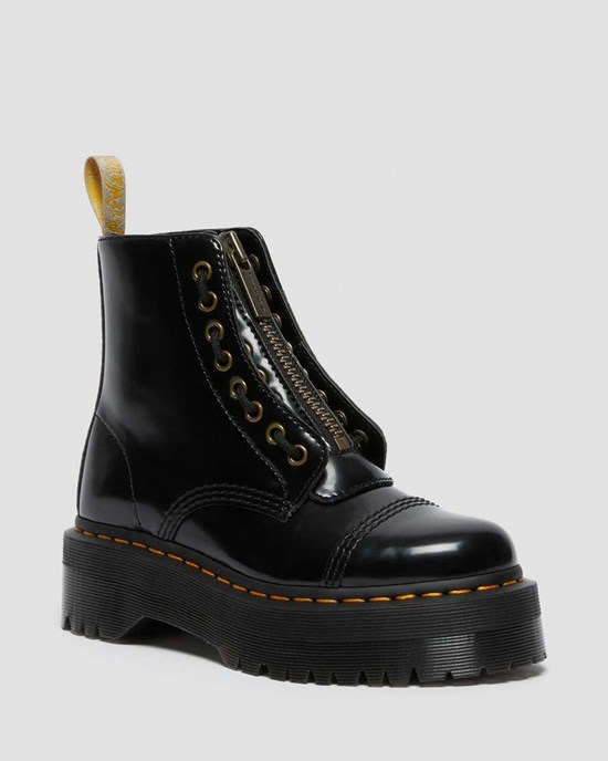 Black Oxford Men's Dr Martens Vegan Sinclair Zip Up Boots | 572104-UHI