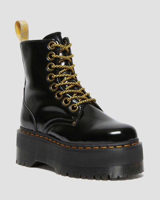 Black Oxford Women's Dr Martens Vegan Jadon Max Lace Up Boots | 349756-WNE