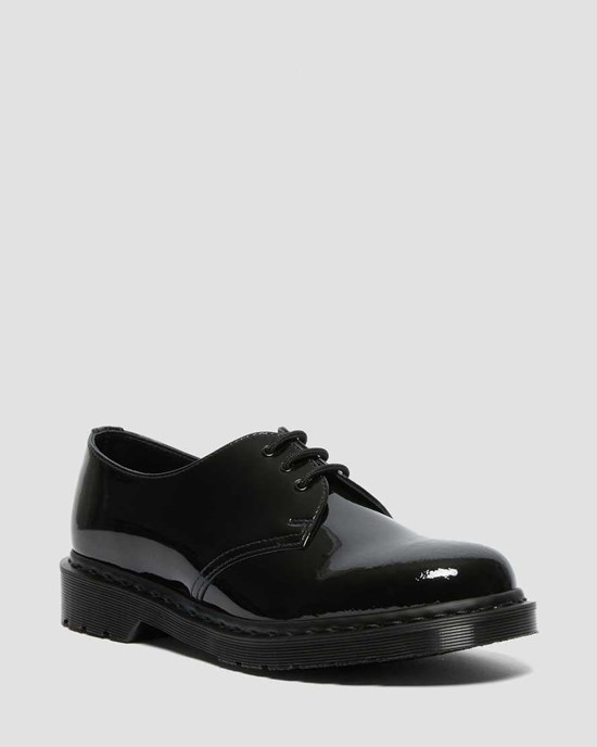 Black Patent Lamper Men's Dr Martens 1461 Made in England Mono Patent Leather Oxford Shoes | 970563-QFV