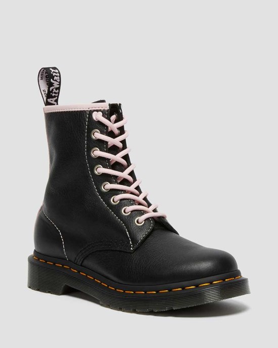 Black Pink Women's Dr Martens 1460 Contrast Leather Ankle Boots | 628153-MIZ