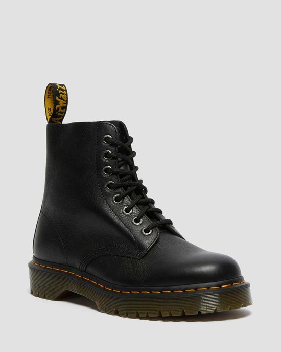 Black Pisa Men's Dr Martens 1460 Pascal Bex Pisa Leather Lace Up Boots | 450876-AQS