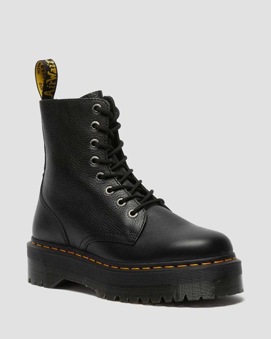 Black Pisa Women's Dr Martens Jadon Pisa Leather Ankle Boots | 801645-GJP