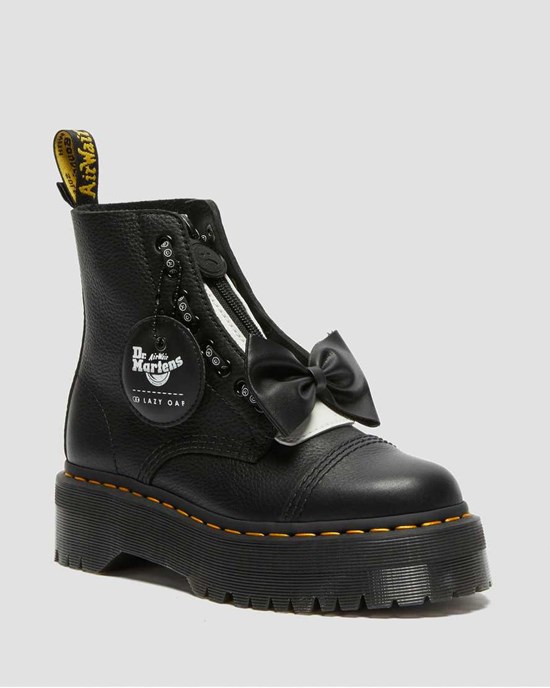 Black Pisa Women's Dr Martens Sinclair Lazy Oaf Leather Ankle Boots | 308271-WTQ