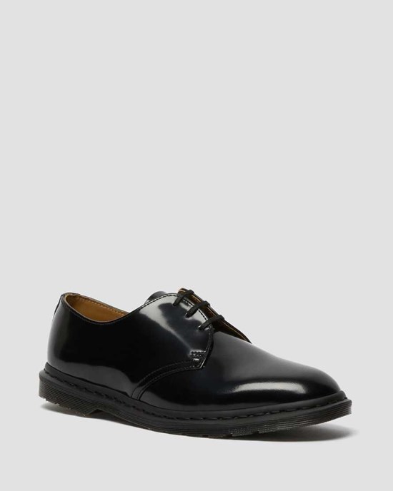 Black Polished Smooth Men's Dr Martens Archie II Smooth Leather Oxford Shoes | 524937-KAM