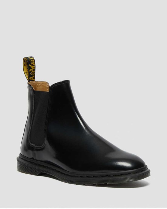 Black Polished Smooth Men's Dr Martens Graeme II Smooth Leather Ankle Boots | 109852-IGL