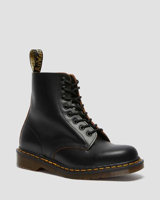 Black Quilon Women's Dr Martens 1460 Vintage Made in England Ankle Boots | 372418-AVB