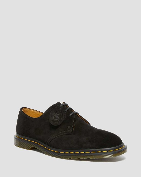 Black Repello Calf Suede Men's Dr Martens Archie II Made in England Suede Oxford Shoes | 749806-FRN