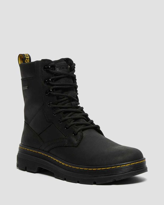 Black Republic Men's Dr Martens Iowa Waterproof Poly Lace Up Boots | 130467-OEK