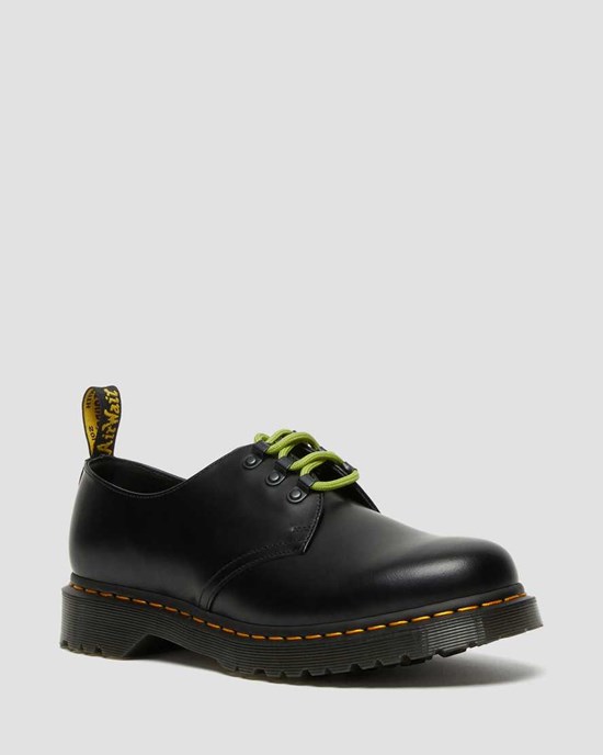 Black Smooth Leather Men's Dr Martens 1461 Ben Smooth Leather Oxford Shoes | 052649-VMF