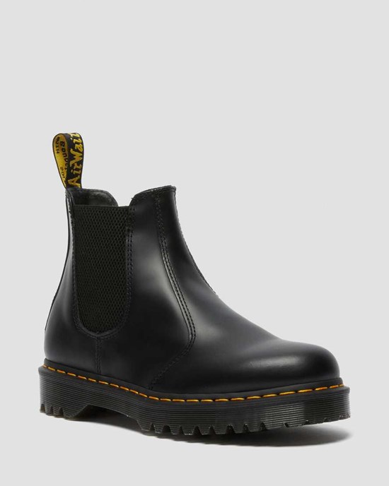 Black Smooth Leather Men's Dr Martens 2976 Bex Smooth Leather Ankle Boots | 058372-EKO