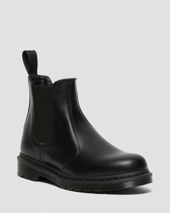 Black Smooth Leather Men's Dr Martens 2976 Mono Smooth Leather Ankle Boots | 284513-WPI