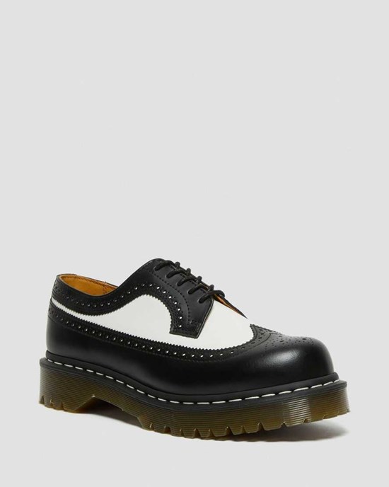 Black Smooth Leather Men's Dr Martens 3989 Bex Smooth Leather Oxford Shoes | 647123-SMB