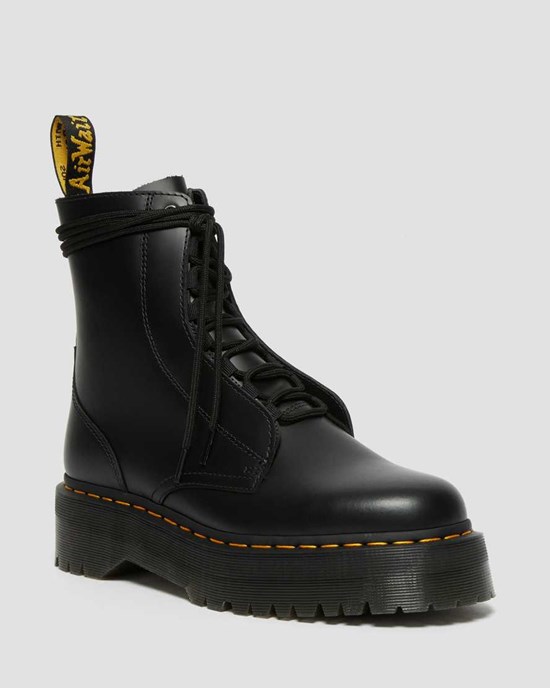 Black Smooth Leather Men's Dr Martens Jarrick Smooth Leather Ankle Boots | 326904-NRU