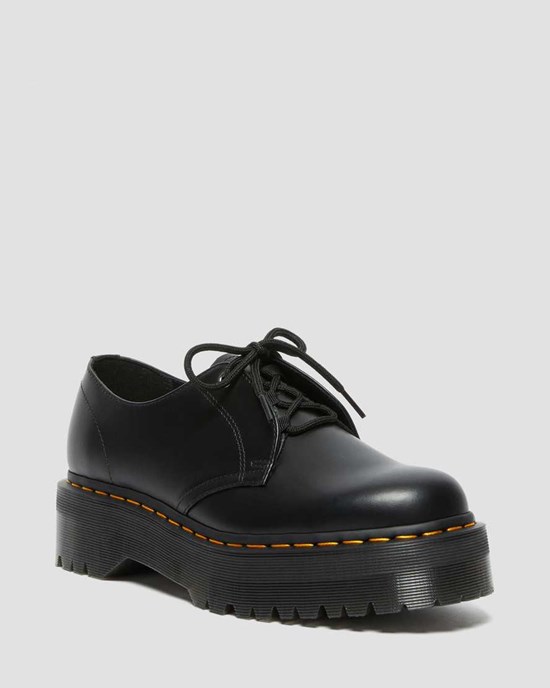 Black Smooth Leather Men's Dr Martens Jarrick Lo Smooth Leather Oxford Shoes | 546972-UHL