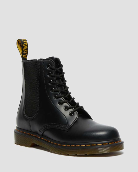 Black Smooth Leather Women's Dr Martens 1460 Harper Smooth Leather Ankle Boots | 043261-EKS