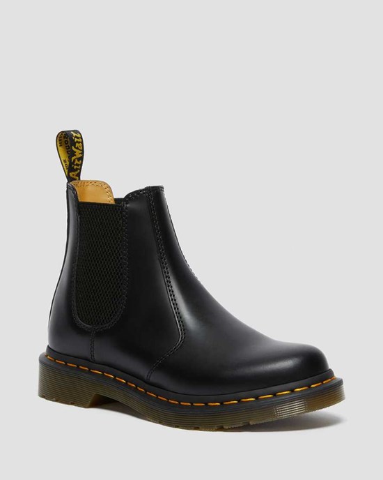 Black Smooth Leather Women's Dr Martens 2976 Smooth Leather Ankle Boots | 521369-DRE