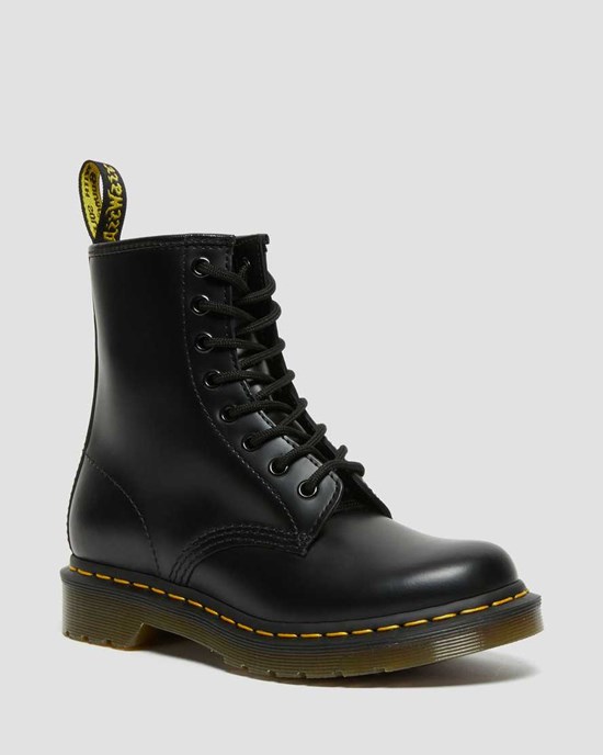 Black Smooth Leather Women's Dr Martens 1460 Smooth Leather Ankle Boots | 561784-ENV