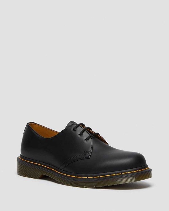 Black Smooth Leather Women's Dr Martens 1461 Smooth Leather Oxford Shoes | 740189-JYL