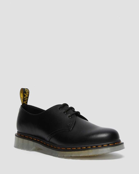 Black Smooth Leather Women's Dr Martens 1461 Iced Smooth Leather Oxford Shoes | 837596-OET