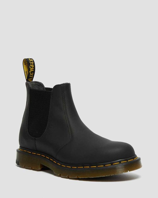 Black Snowplow Men's Dr Martens 2976 DM's Wintergrip Chelsea Boots | 146235-RLU