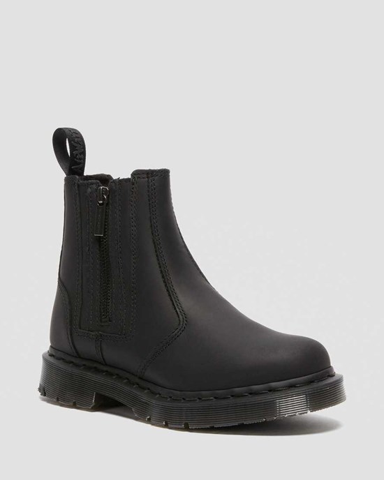 Black Snowplow Women's Dr Martens 2976 DM's Wintergrip Zip Up Boots | 643895-BVI