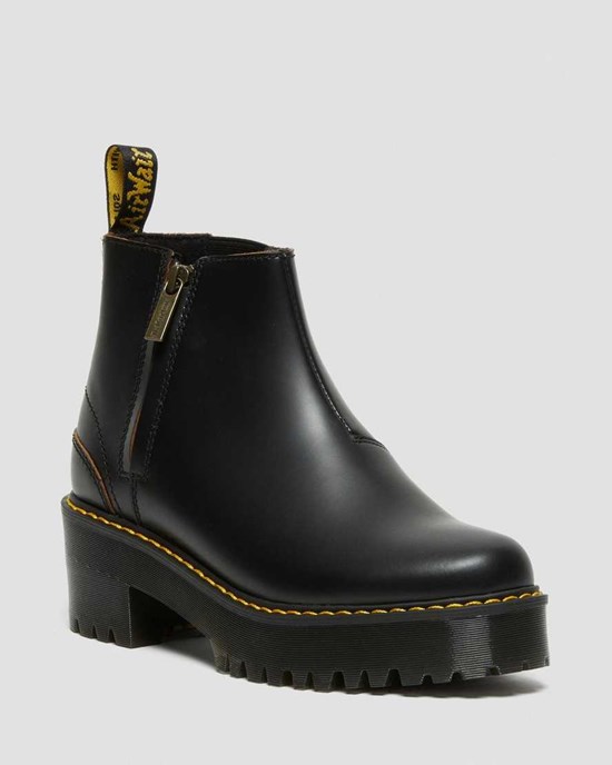 Black Vintage Smooth Men's Dr Martens Rometty II Vintage Smooth Leather Zip Up Boots | 867531-UGB