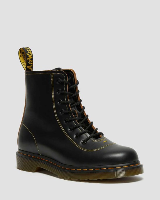 Black Vintage Smooth Women's Dr Martens Pharamond Vintage Smooth Leather Lace Up Boots | 574201-CUV