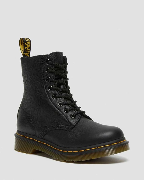 Black Virginia Women's Dr Martens 1460 Pascal Virginia Leather Ankle Boots | 089512-ZCQ