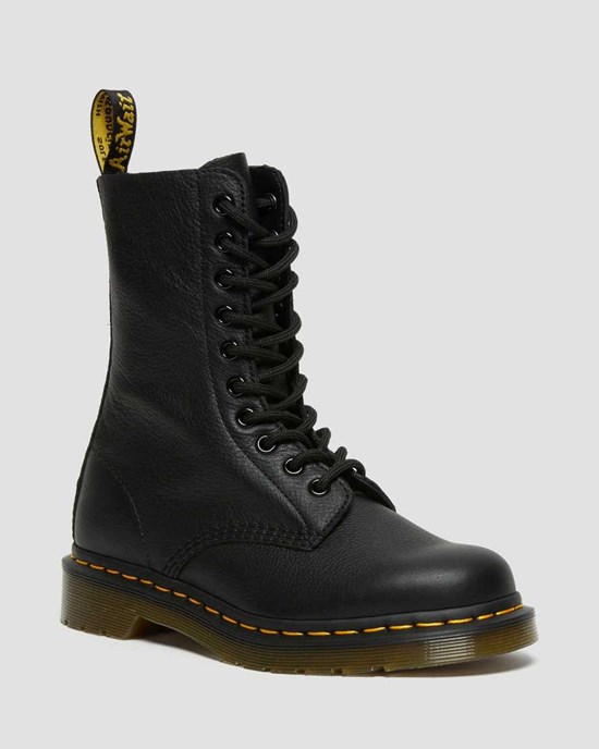 Black Virginia Women's Dr Martens 1490 Virginia Leather Lace Up Boots | 278960-ZQC