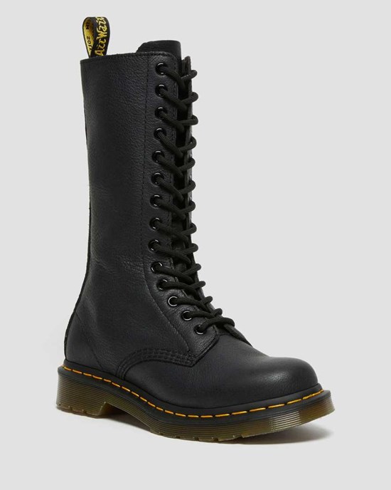 Black Virginia Women's Dr Martens 1B99 Virginia Leather Lace Up Boots | 940768-UIJ