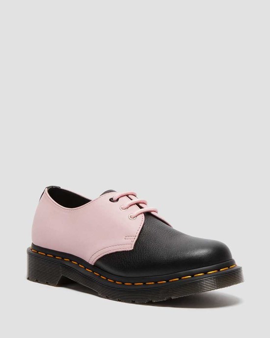 Black Women's Dr Martens 1461 Contrast Virginia Leather Oxford Shoes | 462735-PSB