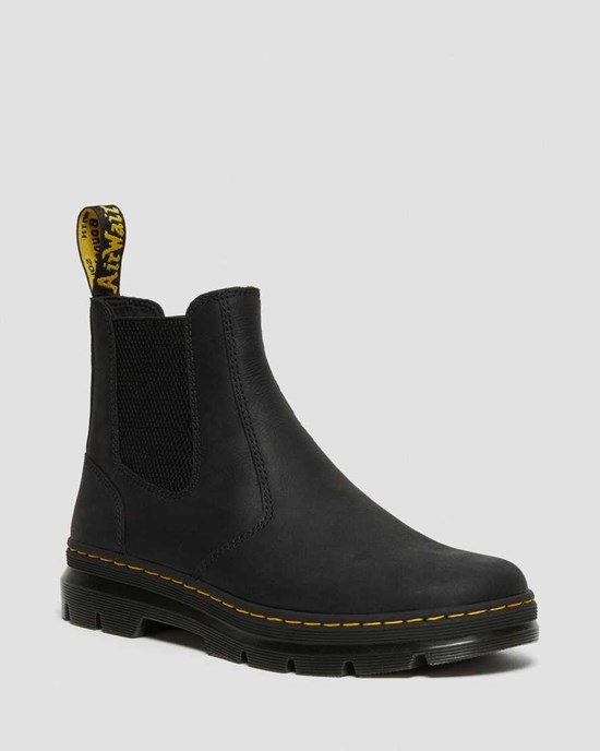 Black Wyoming Men's Dr Martens 2976 Leather Utility Boots | 452867-STH