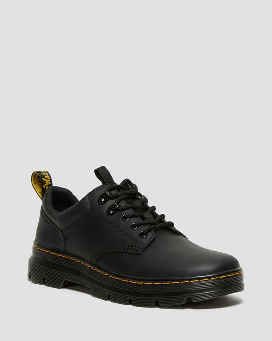 Black Wyoming Men's Dr Martens Reeder Wyoming Leather Utility Oxford Shoes | 628739-YTL