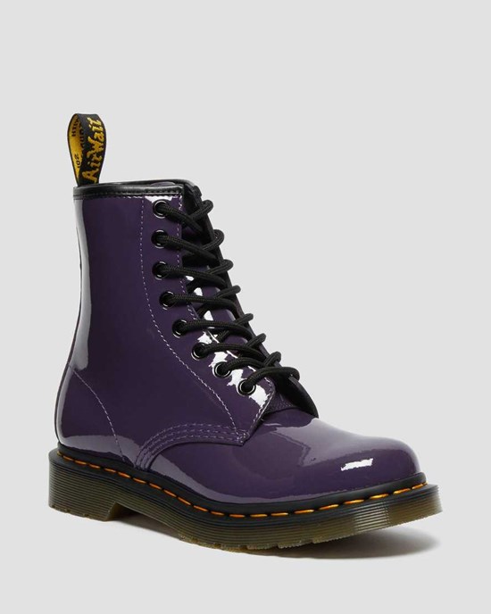 Blackcurrant Patent Lamper Women's Dr Martens 1460 Patent Leather Ankle Boots | 254789-UAI