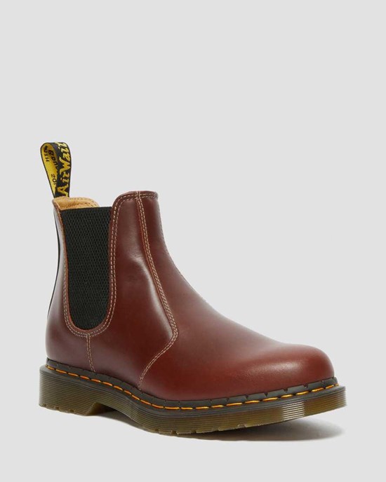 Brown Black Men's Dr Martens 2976 Abruzzo Leather Ankle Boots | 150763-UKF