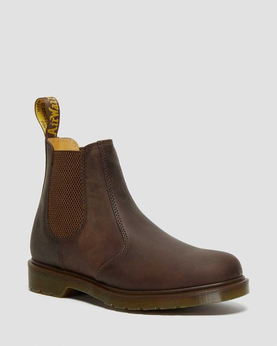 Brown Crazy Horse Leather Men's Dr Martens 2976 Crazy Horse Leather Chelsea Boots | 051798-GAN