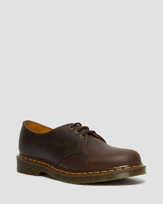 Brown Crazy Horse Leather Men's Dr Martens 1461 Crazy Horse Leather Oxford Shoes | 731540-BOC