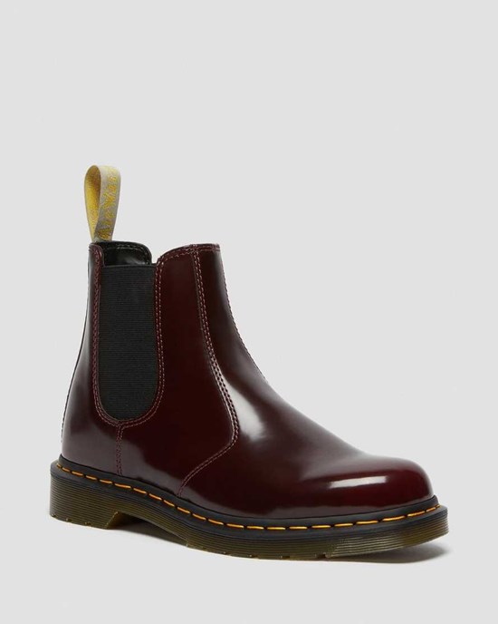 Cherry Red Oxford Rub Off Men's Dr Martens Vegan 2976 Chelsea Boots | 716890-GYC