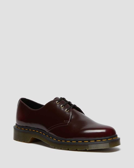 Cherry Red Oxford Rub Off Men's Dr Martens Vegan 1461 Oxford Shoes | 763840-LOQ