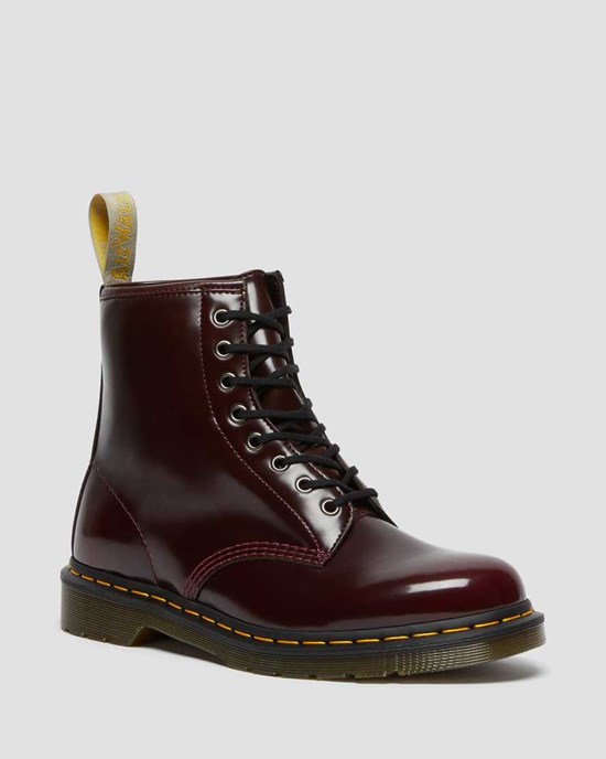 Cherry Red Oxford Rub Off Women's Dr Martens Vegan 1460 Ankle Boots | 238641-IHG